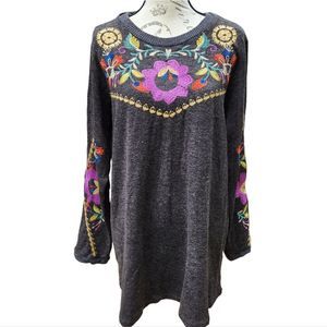 Johnny Was Biya Tunic Sweater Poncho Style B9297 Wool Blend Women's size Large